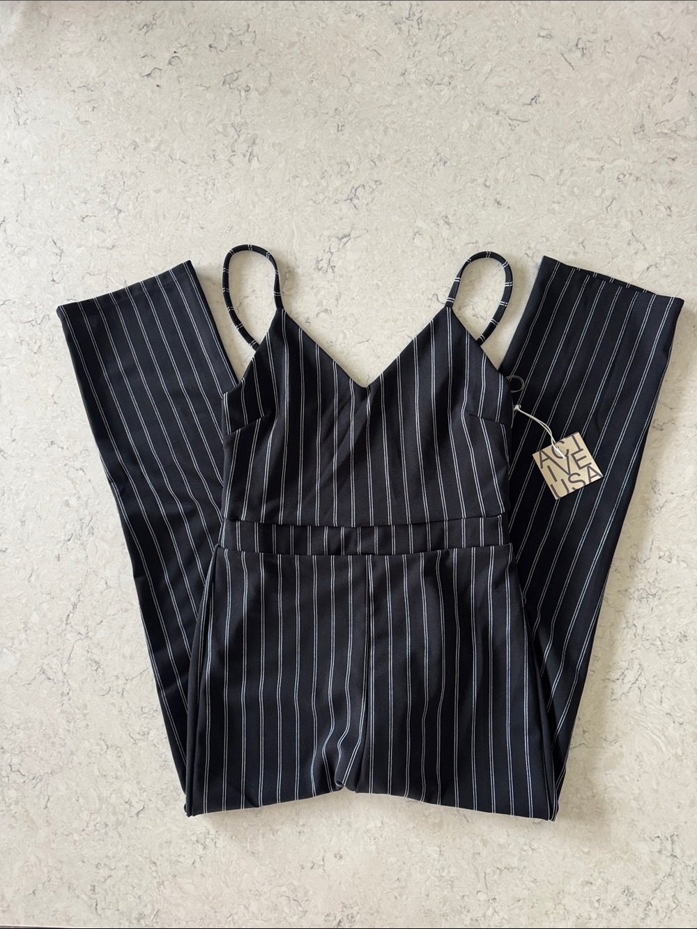 NWT Active USA Black and White Striped Maxi Dress - Picture 3 of 10
